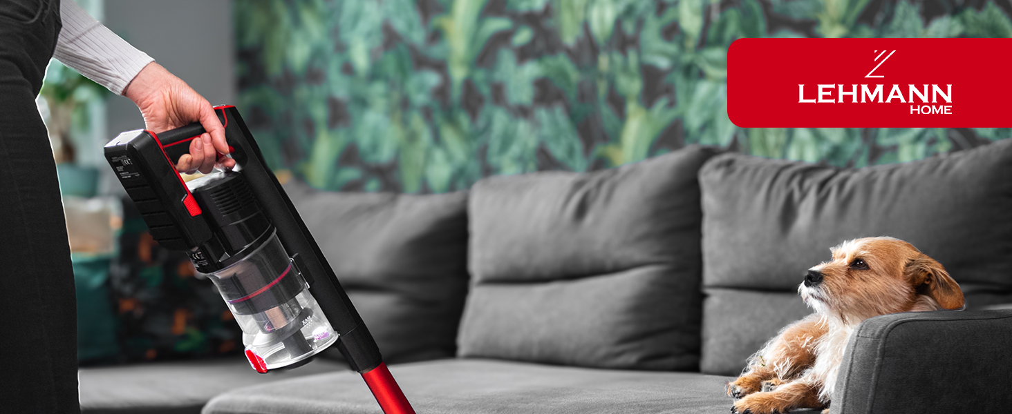 Бездротовий акумуляторний пилосос Lehmann 3-в-1 з HEPA-фільтром та LED-щіткою, 45 хв роботи, 1.8л контейнер, для тварин, килимів, авто