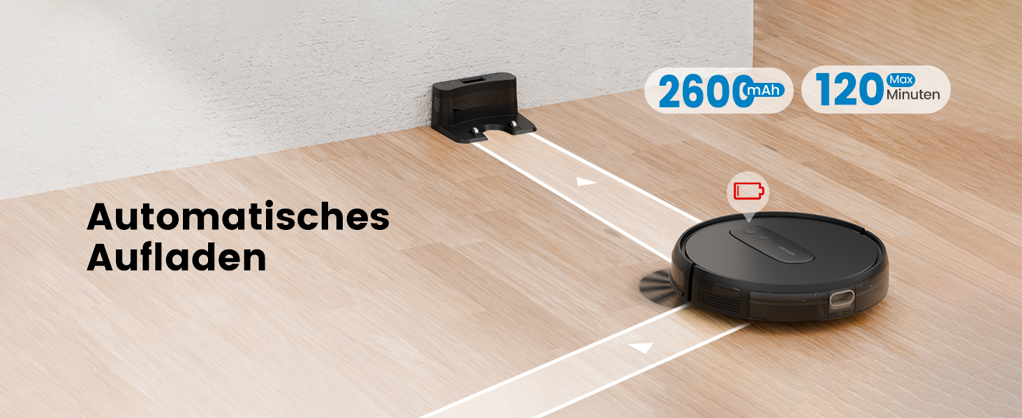 Робот-пилосос AIRROBO P25: потужність 2800 Pa, для твердих поверхонь та килимів, керування через додаток, 120 хв роботи, з пультом дистанційного керування (чорний)