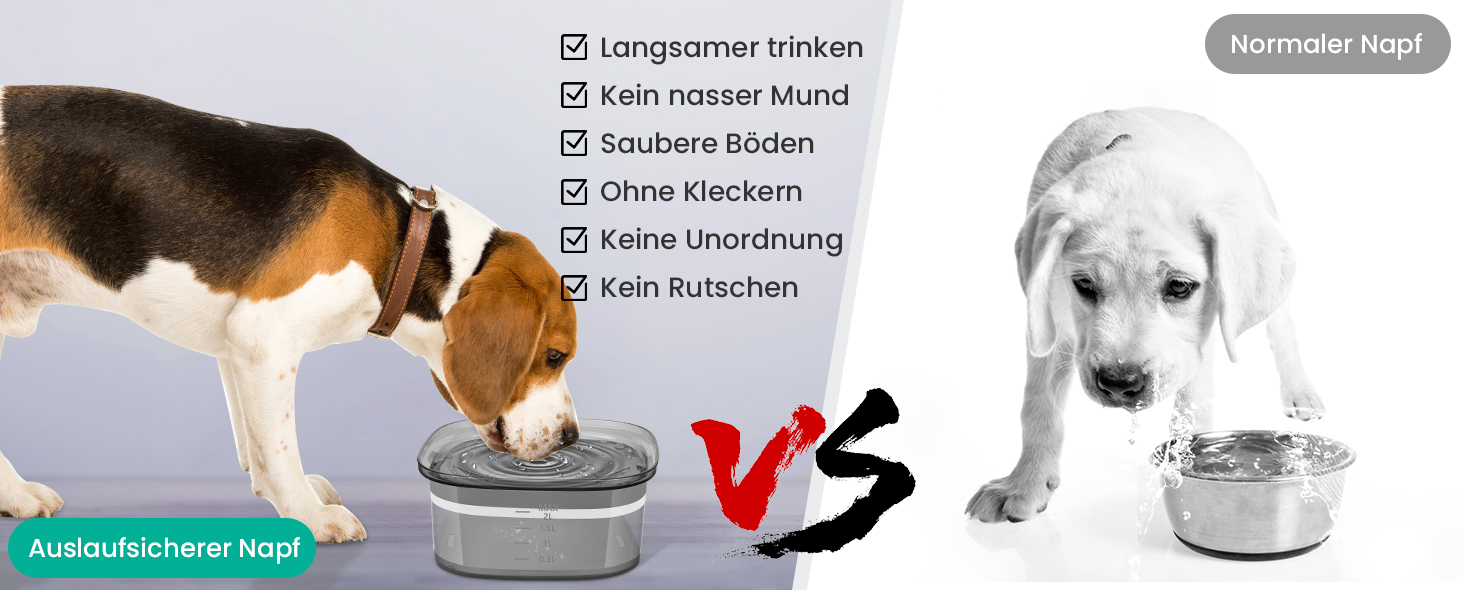 Миска для собак PETTOM 2L, проти проливання, чорна