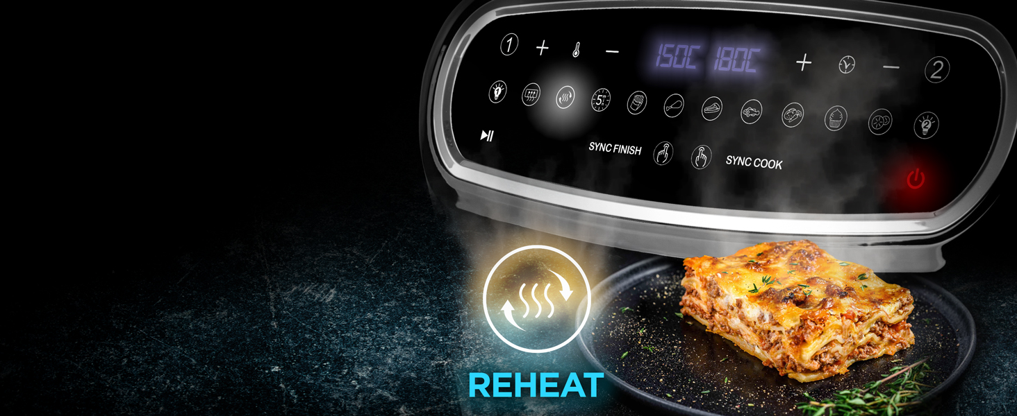 Фритюрниця Duronic AF14 BK з гарячим повітрям, 10 л, XXL, для приготування без олії