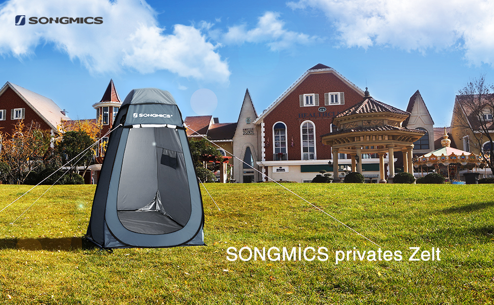 SONGMICS Pop-Up Privacy Tent - Outdoor Shower & Toilet Tent for Camping, Fishing, Beach - Portable Changing Room with Carry Bag