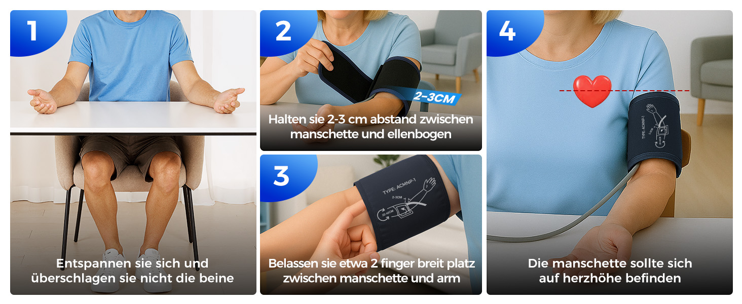 Тонометр на плече Oberarm з голосовим оповіщенням, LED-дисплеєм, для обхвату плеча 22-42 см, пам'ять на 3 користувача, зарядка Type-C, чорний