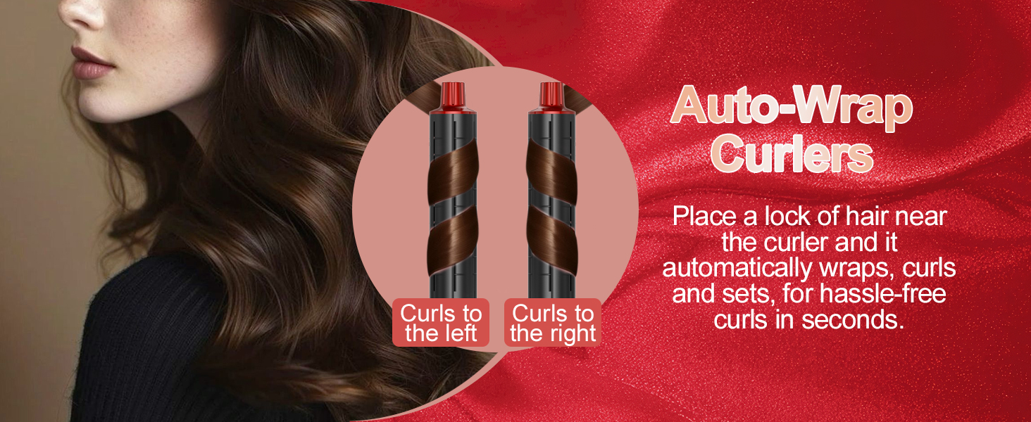 Фен-щітка 5 в 1 для волосся: стайлер, плойка, об'єм, для жінок, з Європокою (червоно-чорний)