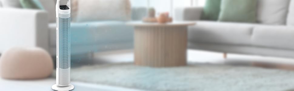 Турбовентилятор Cecotec EnergySilence 9090 Skyline, 76 см, білий, висота 30