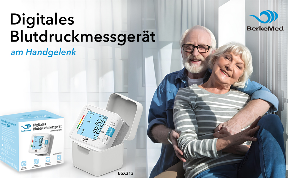 Тонометр на зап'ясті автоматичний, 2 x 99 комірок пам'яті, великий LED дисплей з визначенням аритмії, точне вимірювання, контроль положення манжети (білий)