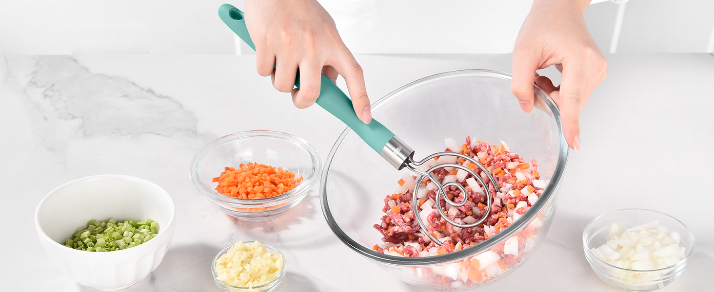 Міксер для тіста U-Taste: ручний віскер з нержавіючої сталі 18/8, 32 см, Aqua Sky