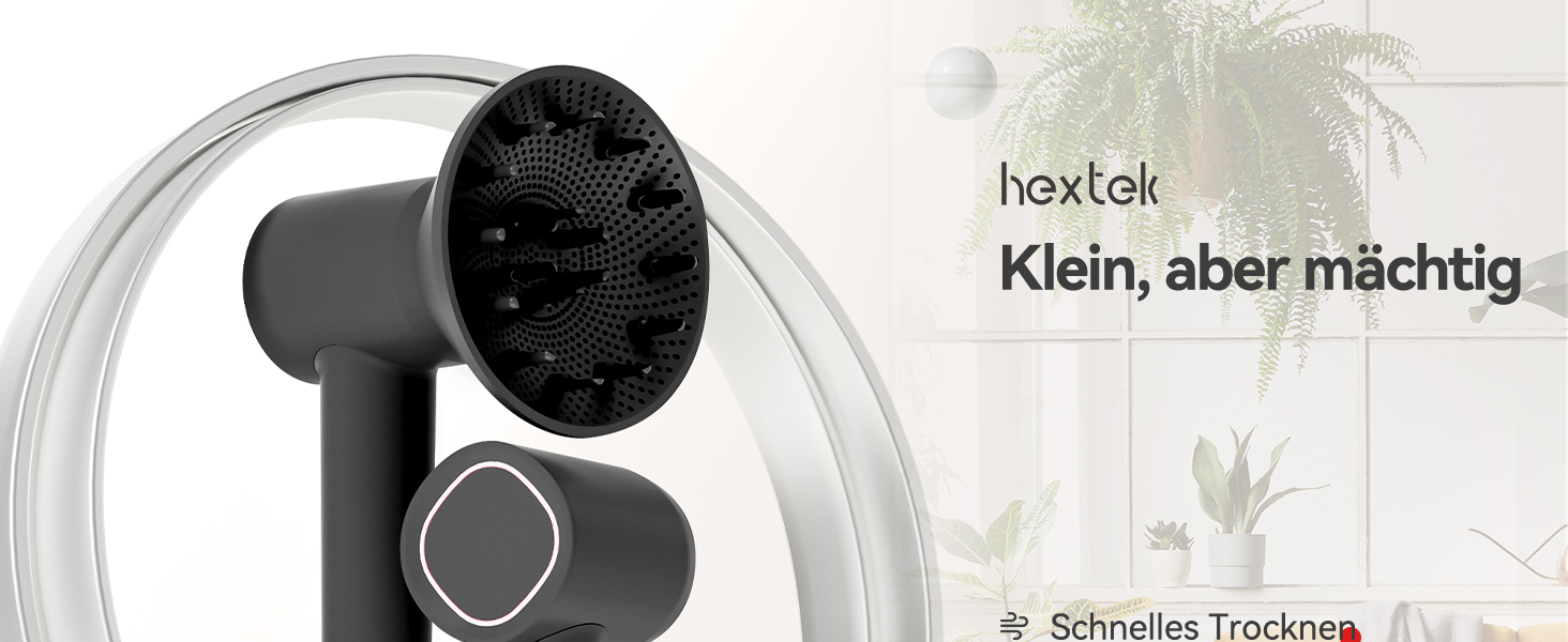 Фен з дифузором, потужний фен з мотором 160 000 об/хв, іонізатор, 500 млн негативних іонів, для подорожей та дому (сірий), сірий дифузор