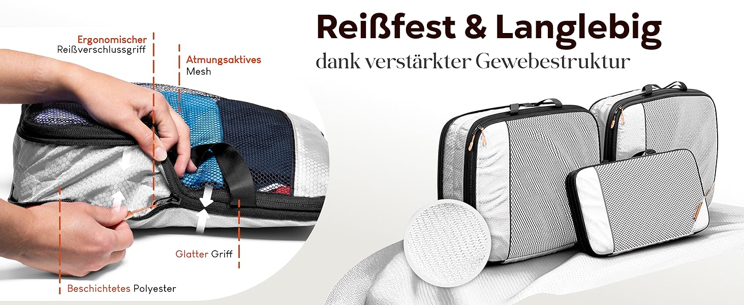 Набір кубиків для пакування з компресією для валізи та рюкзака, 3 шт, Alpine Slate (сірий)