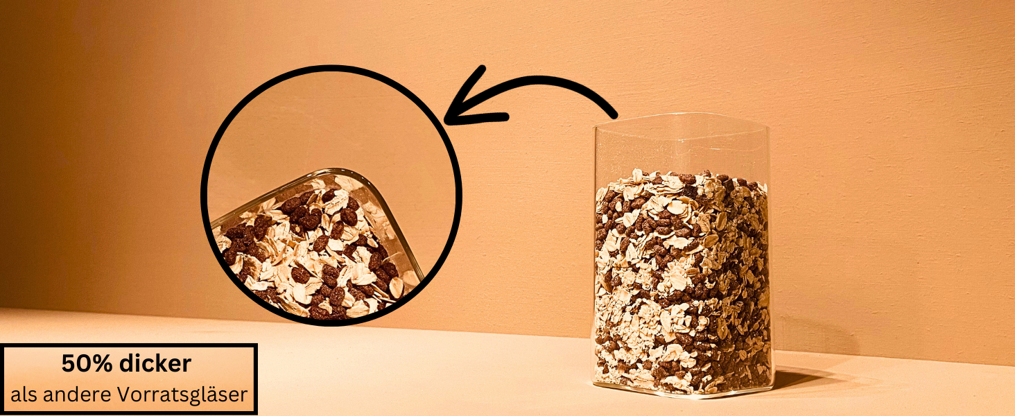 Скляні банки для зберігання з кришкою, кутові, набір 8 шт., об'єм 5,2 л, посилене скло, герметичні контейнери для продуктів, кухонні органайзери