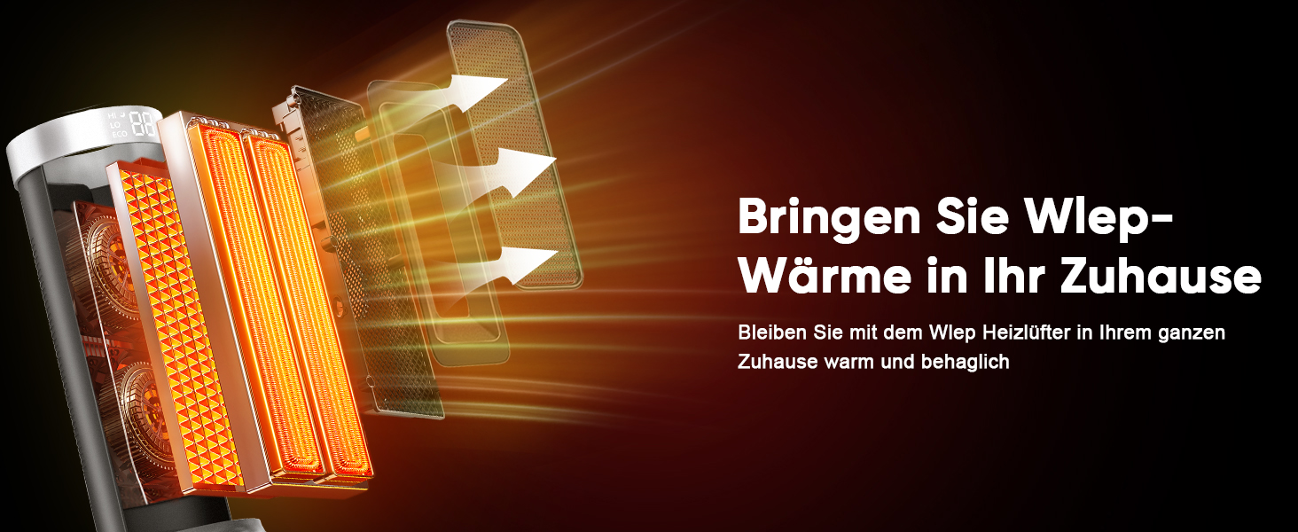 Розумний обігрівач з функцією охолодження, 1800W, WiFi, керування через додаток/Alexa/Google Assistant, для дому, офісу, спальні, чорний