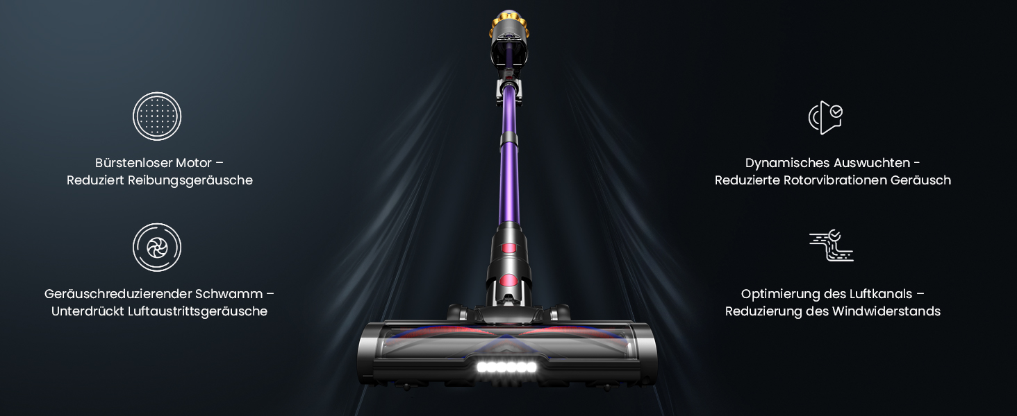 Бездротовий пилосос Anyson 45000Pa потужністю 550W з акумулятором 70Min, об'єм 1.6L, тихий, з LED-дисплеєм та антизаплутувальною насадкою, для твердих поверхонь, килимів та шерсті тварин