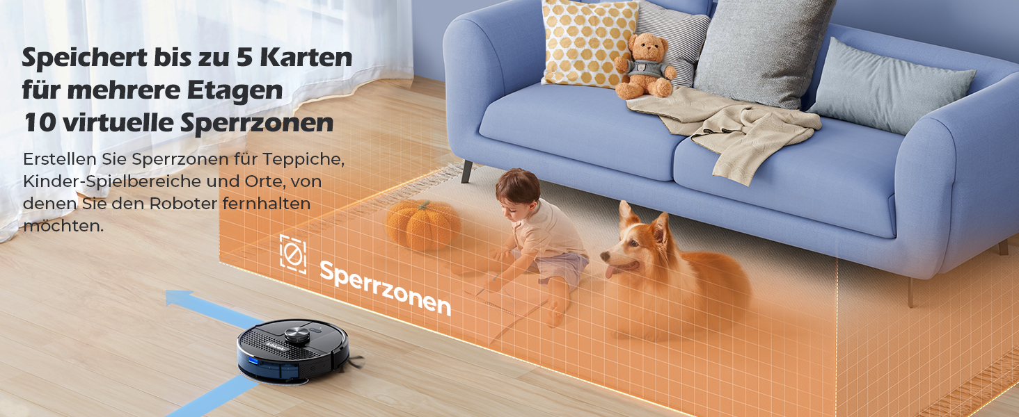 Робот-пилосос Lubluelu SL68 з функцією миття, 5000Pa, лазерна навігація, 54dB, анти-сифон, 150 хв роботи, керування через додаток, 24 зони заборони, чорний