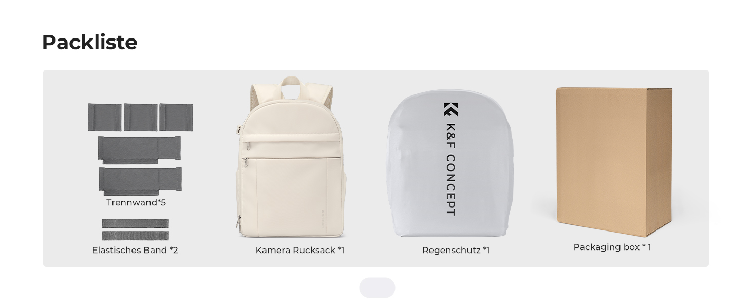 Сумка-рюкзак для фототехніки K&F Concept: компактний та легкий рюкзак для DSLR, дзеркальних камер та штатива з дощовиком, колір слонова кістка