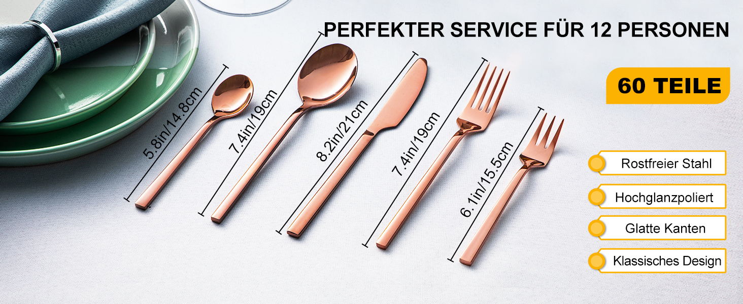 Ніжний набір столових приладів Velaze 24 шт. з нержавіючої сталі 18/10 для 6 осіб (ніж, виделка, ложка, чайна ложка) з подарунковою коробкою, придатний для миття в посудомийній машині