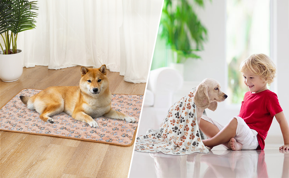 М'яка ковдра для собак та котів Demigeat, 3 шт. - тепла, миється, для літа та весни, велика лапка