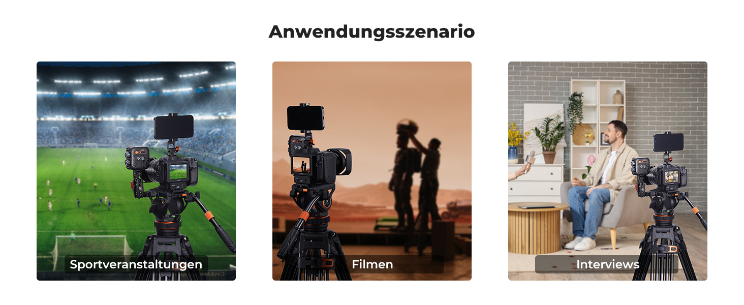 Штатив для камери K&F CONCEPT VA3+BV10: професійний відеоштатив з поворотним кріпленням, 184 см, для DSLR та відеокамер