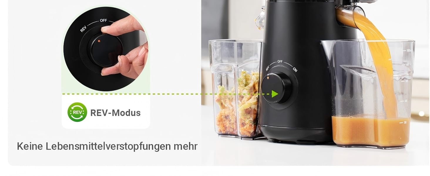 Шнекова соковижималка TUUMIIST Slow Juicer для цілих фруктів та овочів, 1.8 л, глянцевий чорний, 135 мм