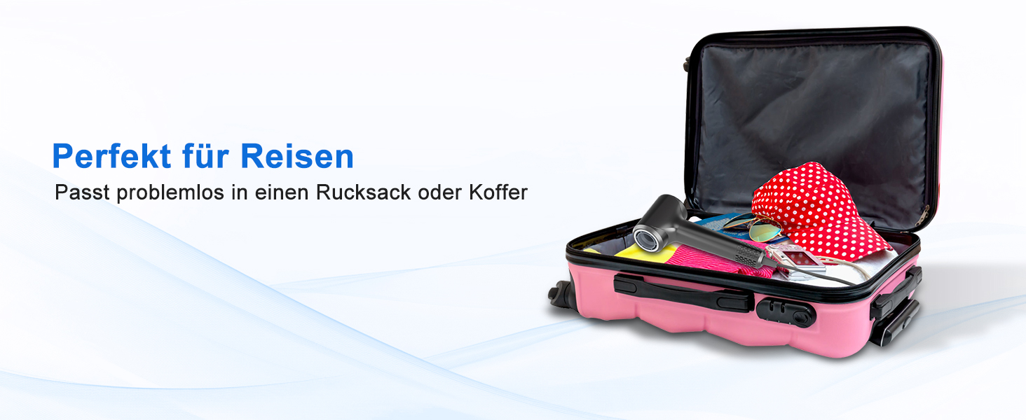 Фен для волосся з плазмою та безщітковим мотором 110 000 об/хв – швидке сушіння, тиха робота, з магнітною насадкою, для дому та подорожей (темно-сірий)