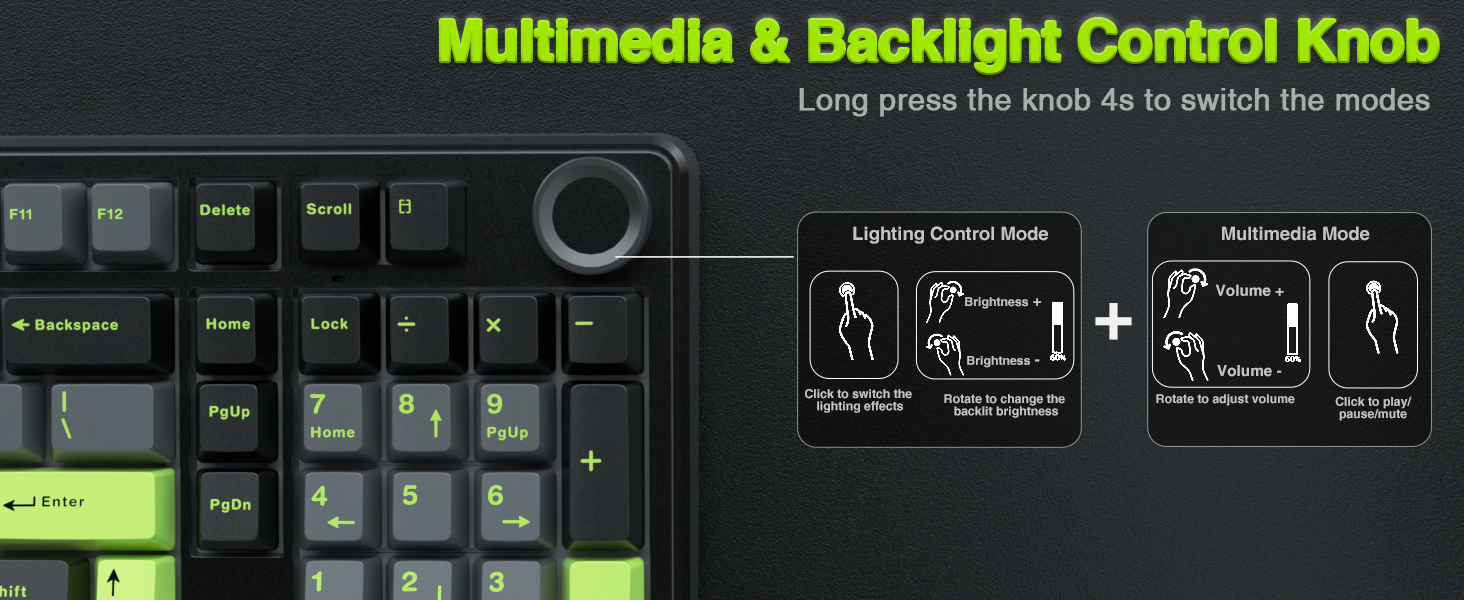 Механічна ігрова клавіатура AULA F99 Pro: RGB, Hot-swap, 3 режими підключення, QWERTY