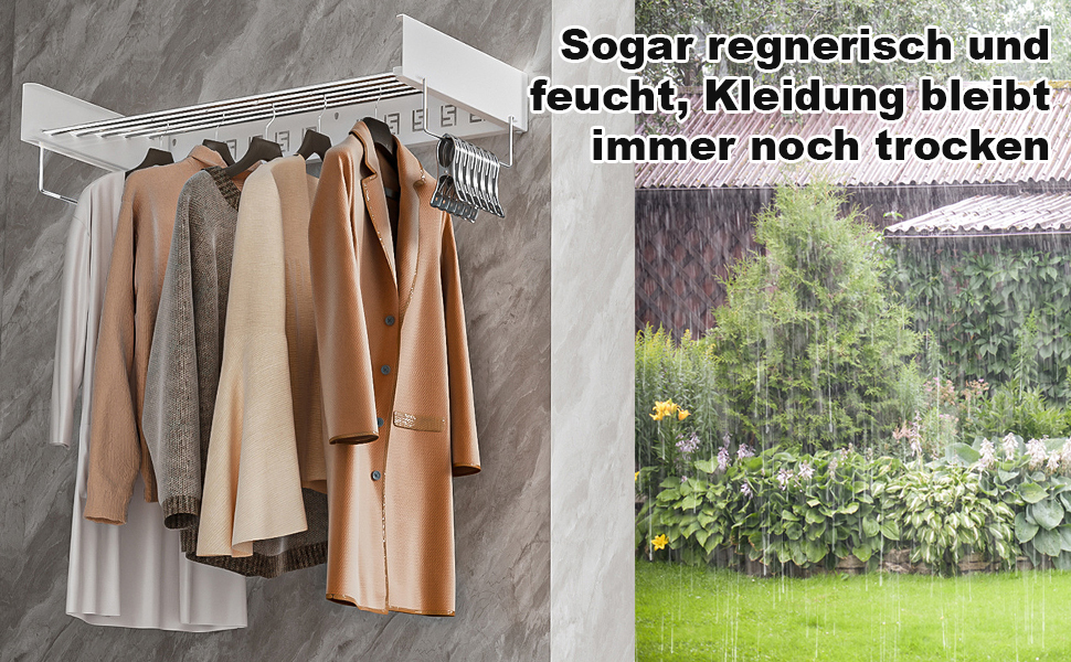 Висувна сушарка для білизни на стіну, 80 см, вантажопідйомність 50 кг