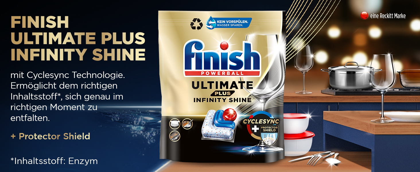 Таблетки для посудомийної машини Finish Ultimate Plus Infinity Shine, 146 шт (2 x 73 капсули)