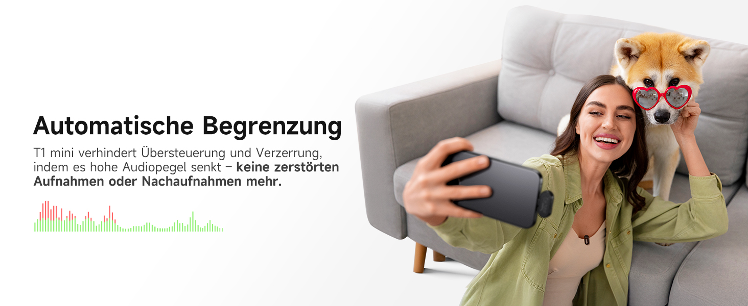 Мікрофон MAONO Wave T1 Mini USB-C: бездротовий, для iPhone/Android, з шумозаглушенням, для YouTube, Vlog, запису звуку