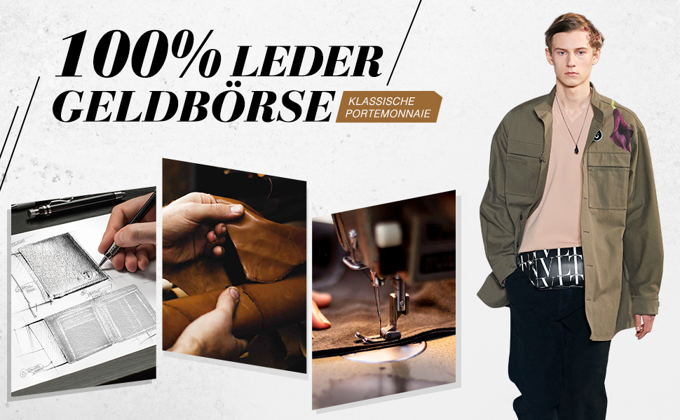 Чоловічий гаманець TEEHON з натуральної шкіри, RFID-захистом, 13 відділень для карток та великою секцією для монет | Місткий портмоне у вертикальному форматі