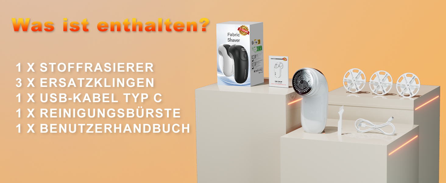 Електричний видалення ворсу для одягу, меблів та текстилю - портативний бездротовий пристрій з LED-дисплеєм та 3 рівнями налаштування