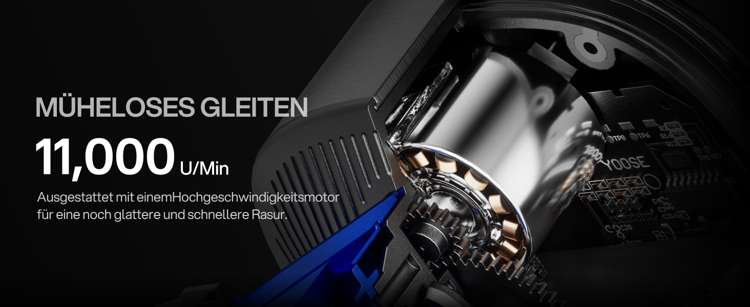 Електричний чоловічий верстат для гоління Yoose Glatzen з 5 лезами, IPX7, 90 хв роботи, USB-C, PID-регулювання