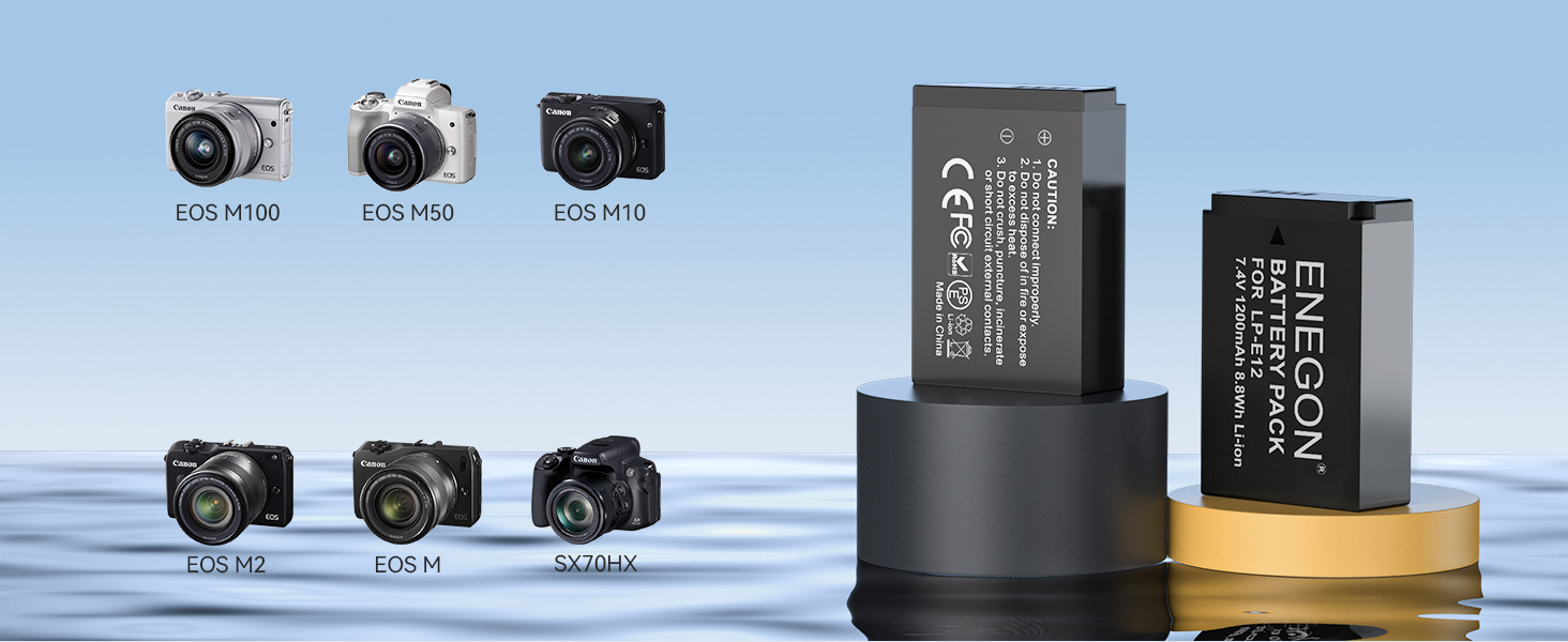 Акумулятор ENEGON LP-E12 та зарядний пристрій 20W Dual для Canon EOS M50 Mark II та інших моделей