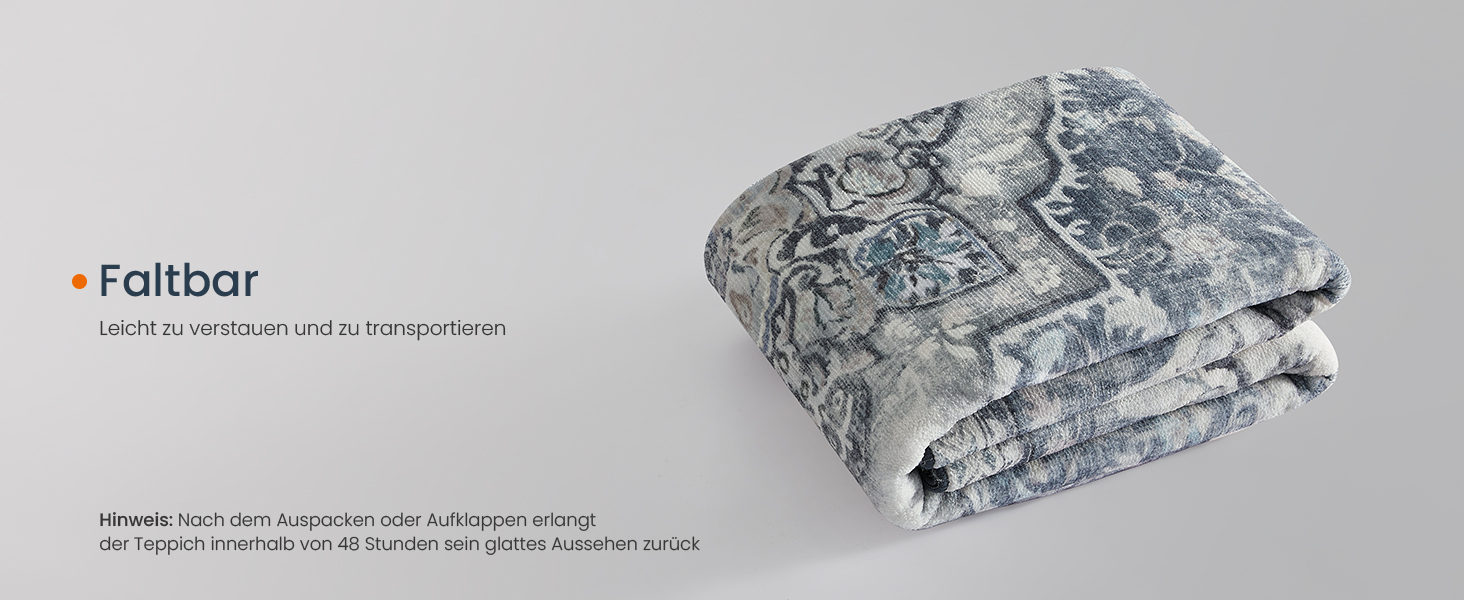 Килим SONGMICS HOME Vintage, 120x170 см, для вітальні, спальні, кухні, коридору, їдальні, сірий (TAR032G01)