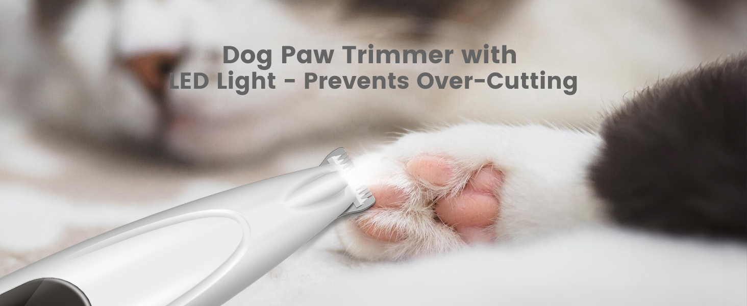 Триммер для стрижки кігтів та стрижка кігтів для собак 2 в 1, безшумний, акумуляторний, електричний, для великих, середніх та маленьких собак, білий