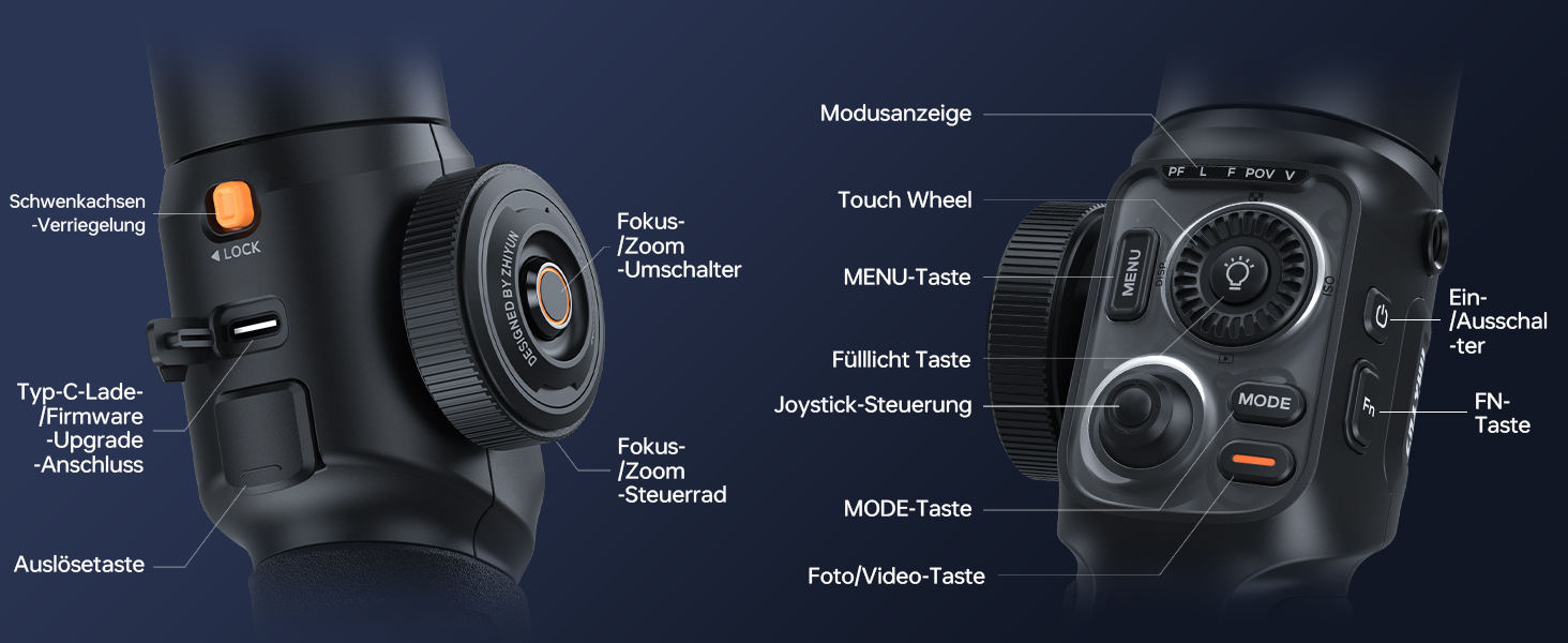 ZHIYUN Smooth 5S AI Pro: Стабілізатор для смартфона з AI, 3-осьовий, зі штативом, трекером, світлом, для зйомки Vlog, YouTube, TikTok