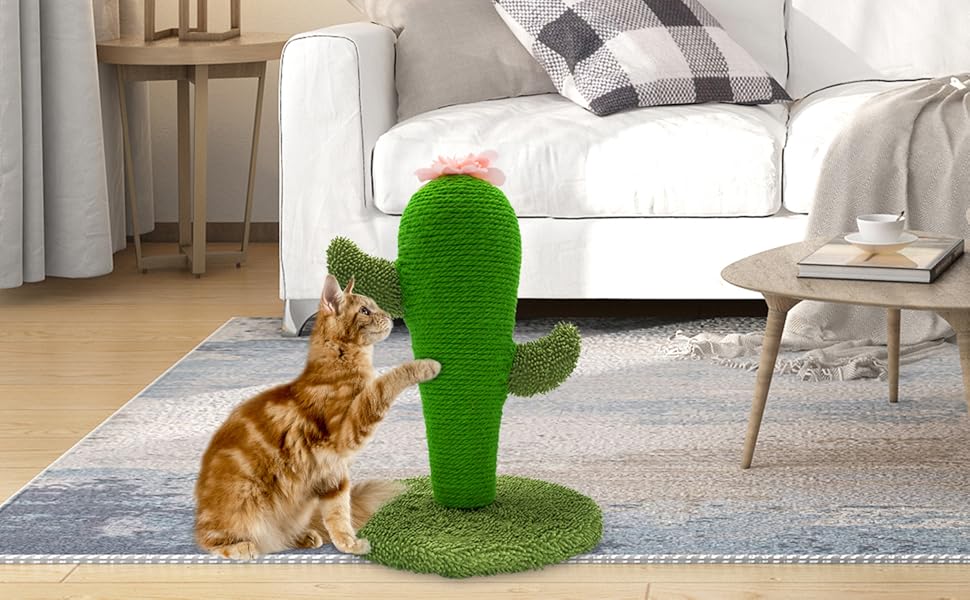 AUSCAT Когтеточка для котів 42 см, морква, натуральний сизаль, для кошенят, інтер'єрна, стовпчик-катус