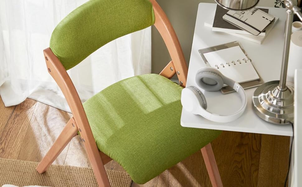 SoBuy FST92-GR Folding Chair Kitchen Chair with Padded Seat and Backrest Green WxHxD approx.: 47x77x60cm 1 Chair Green