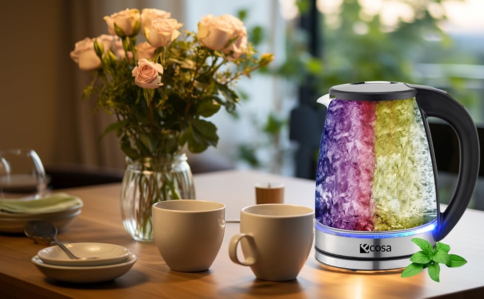 Електричний чайник-заварник Glas 1.8 л, 2200 Вт, нержавіюча сталь, регулювання температури, з підсвічуванням, BPA Free