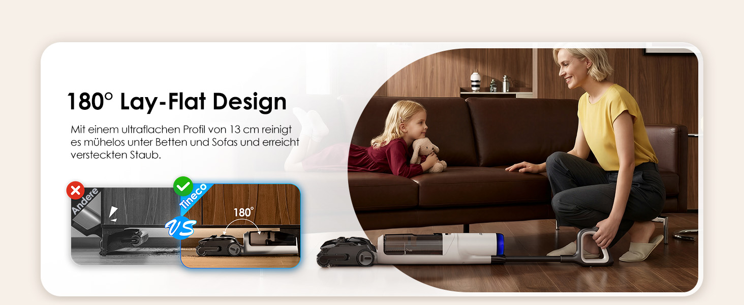 Вертикальний миючий пилосос Tineco Floor ONE S7 Stretch Turbo з функцією FlashDry та DualBlock