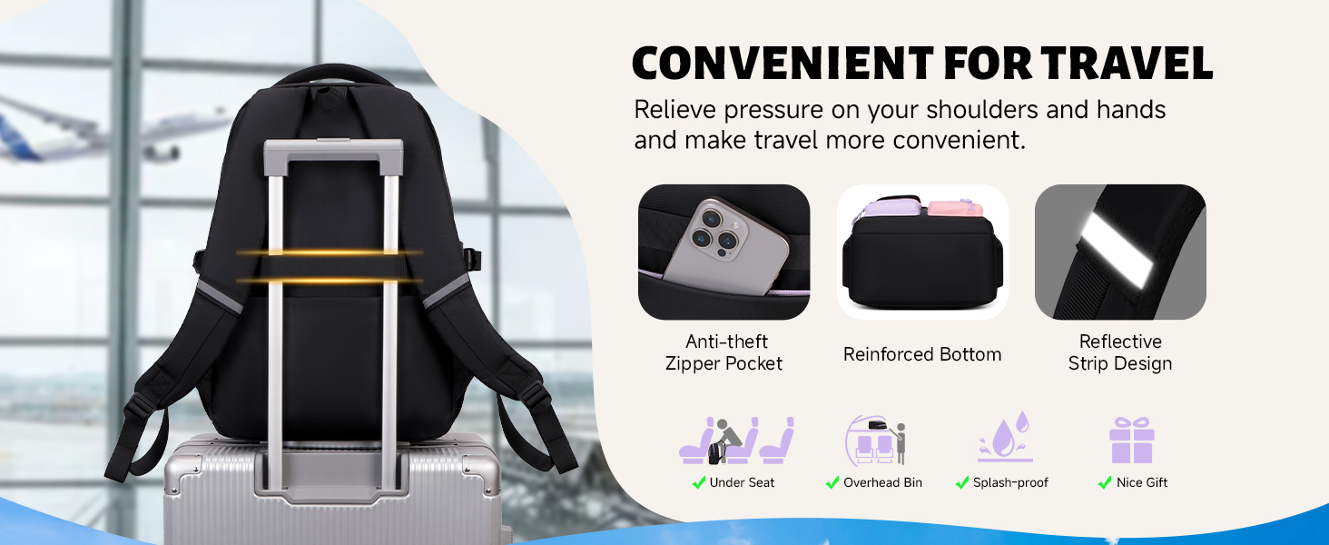 Шкільний рюкзак Tanou для дівчаток: великий, з тканини Oxford, з багатьма відділеннями, чорно-фіолетовий