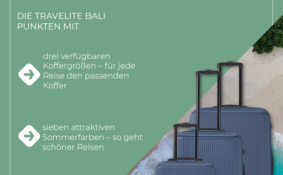 Чохол-валіза Travelite Bali 67 см, 65 літрів, блакитний. Валіза з ABS-пластику з TSA-замком. Розмір M