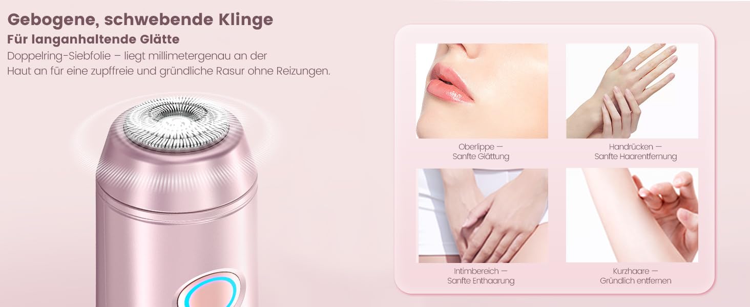 Епілятор для жінок 2-в-1 з тримером для бікіні, ніг, тіла. Вологостійкий, USB-C, рожеве золото