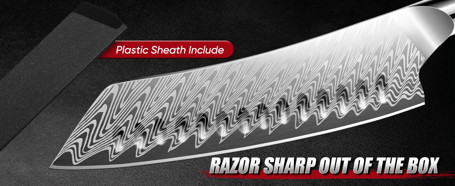 Набір кухонних ножів DRAGON RIOT 3 шт. з ергономічними дерев'яними ручками, японський кухонний набір (Kochmesser, Santoku, Allzweckmesser)