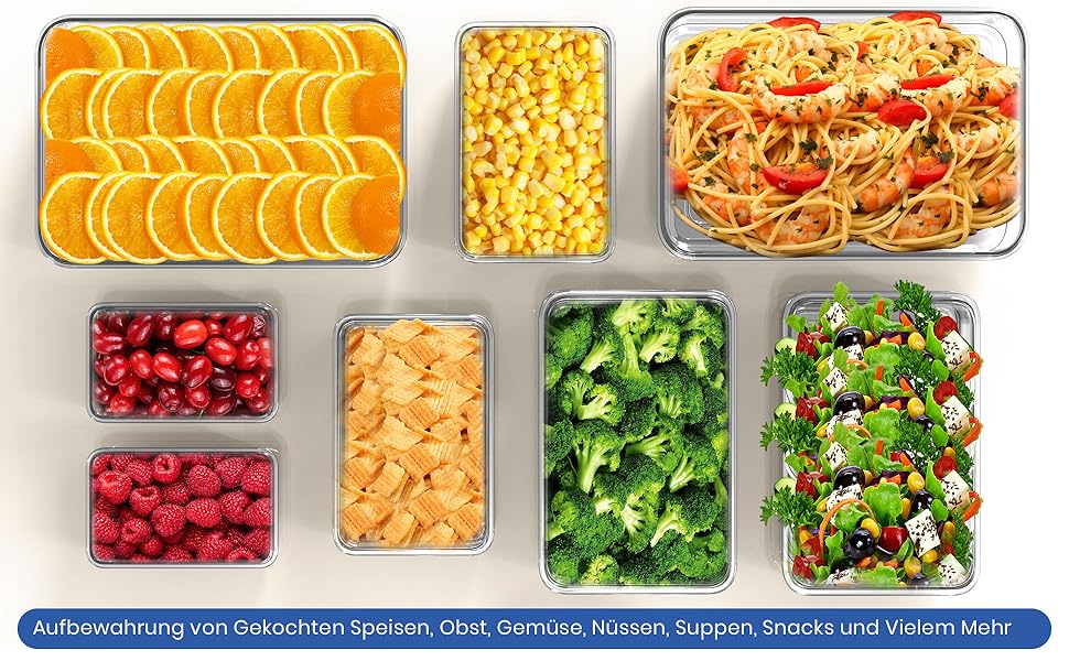 Набір контейнерів для зберігання їжі 12 шт. з кришкою, BPA-Free, для кухні, холодильника, Meal Prep