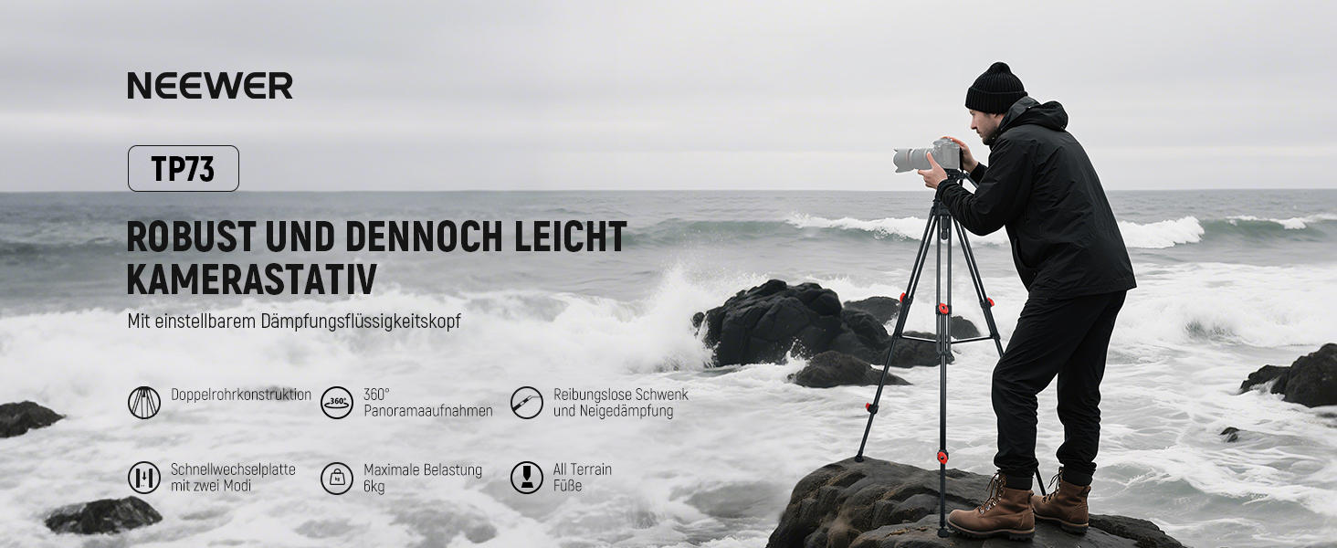 Штатив для камери Neewer з пливним упором TP73 для DSLR, Camcorder, DJI Gimbals, Manfrotto QR Plates, до 6 кг