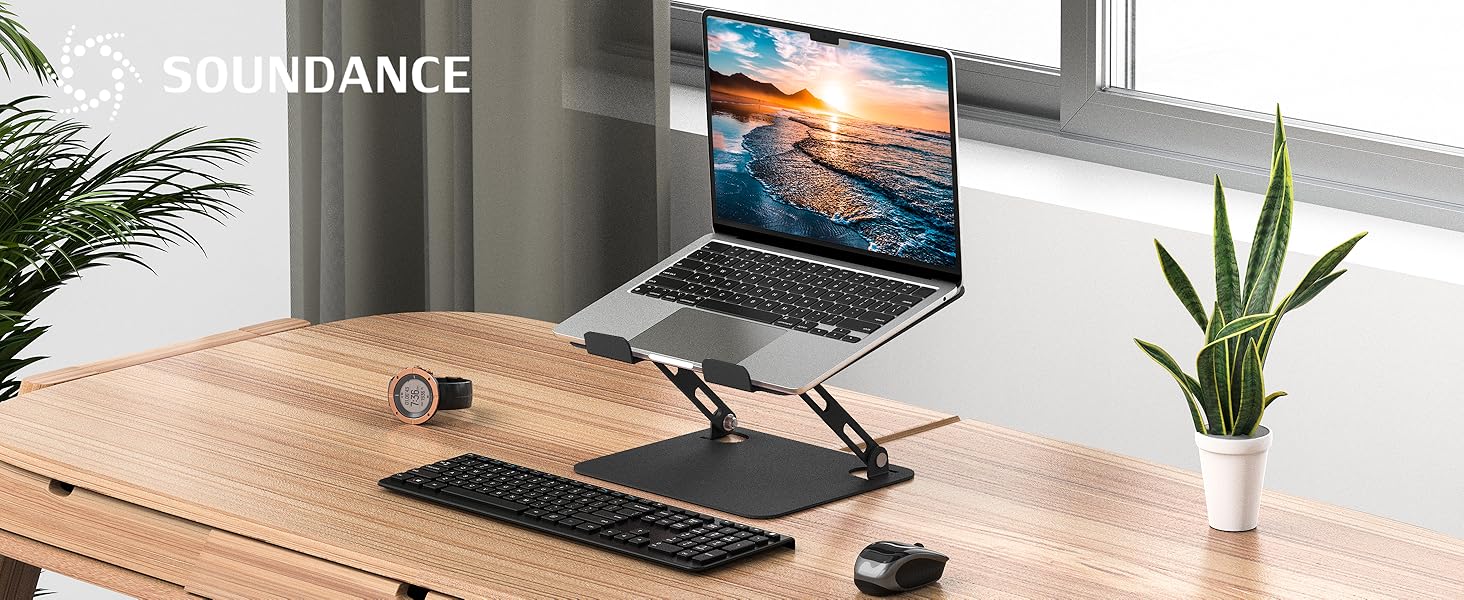 Adjustable Laptop Stand - Portable Riser & Ergonomic Computer Holder - Metal Laptop Mount for 10.6