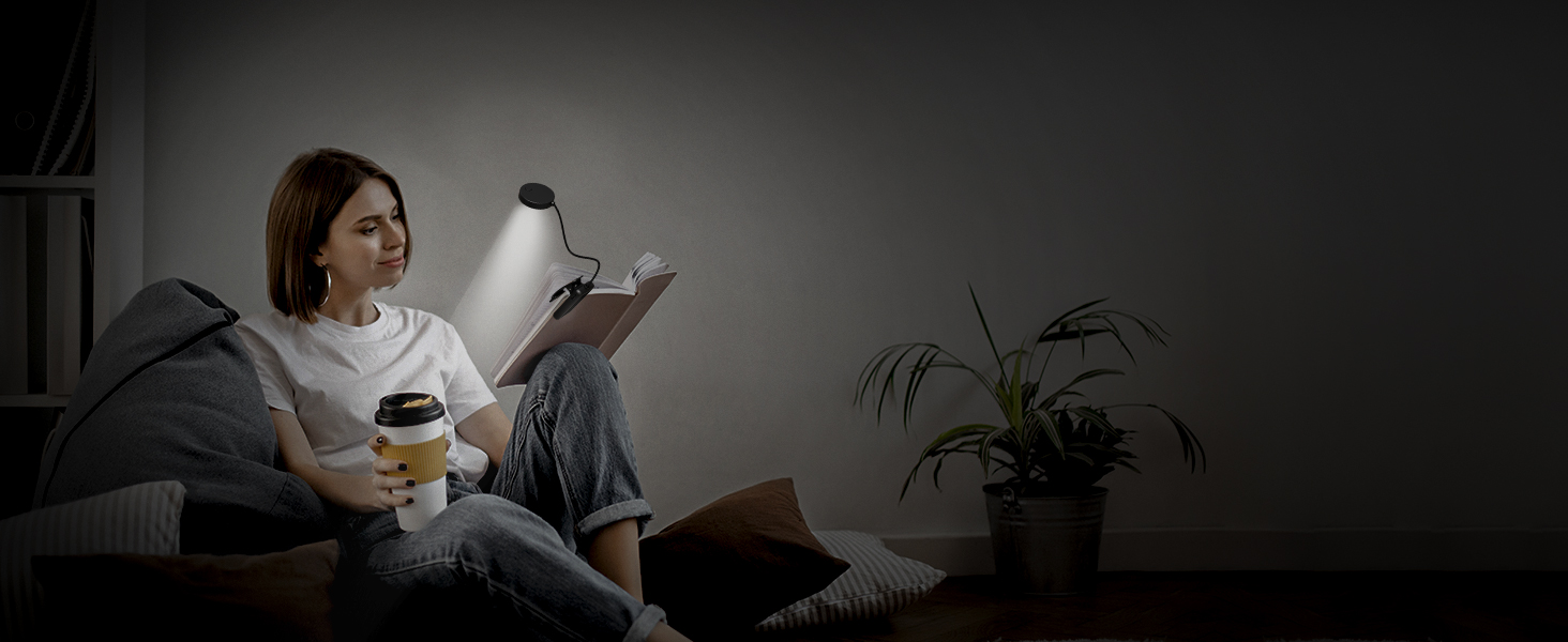 Ліхтарик для читання LQWELL на шию, LED, 3 кольори/яскравості, гнучкий, акумуляторний, для читання, рукоділля (чорний, комплект 3 шт)