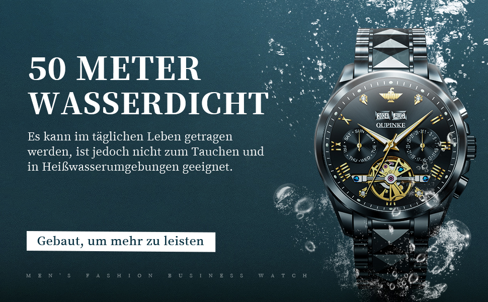 Чоловічий годинник OLEVS Automatik Skeleton Mechanical з автопідзаводом, люкс, з діамантами, сапфіровим склом, вологостійкий, браслет з вольфрамової сталі (3186 Чорний)