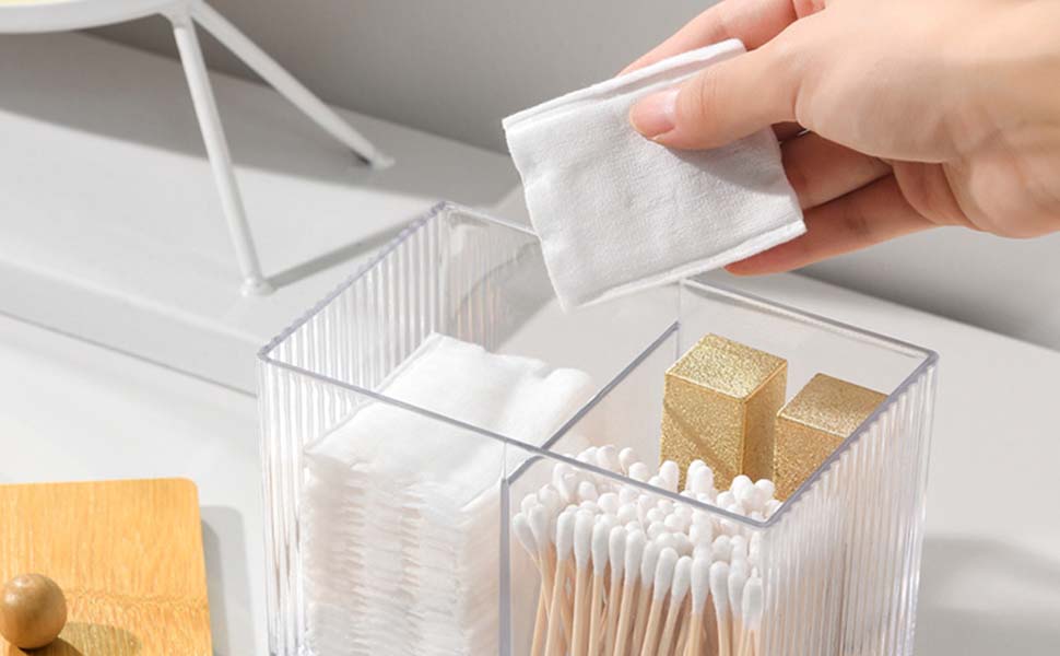 Диспенсер для ватних паличок 3 шт. Чорний, контейнер для ватних дисків та паличок, органайзер для ватного диска, бамбуковий диспенсер, органайзер для тампонів для ванної кімнати, туалетного столика, вітальні