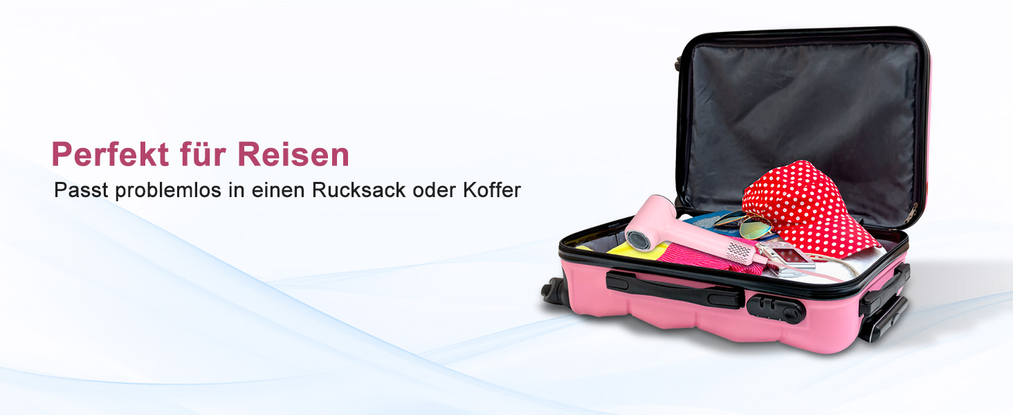 Фен для волосся з плазмою та безщітковим мотором 110 000 об/хв, швидке сушіння, тихий, з магнітною насадкою, для дому та подорожей (Темний, Рожевий)