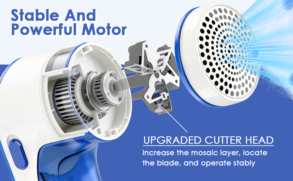 Електричний видальник пуху та ниток, портативний, з USB-кабелем та змінною голкою. Підходить для одягу, меблів, вовни. Компактний, блакитний