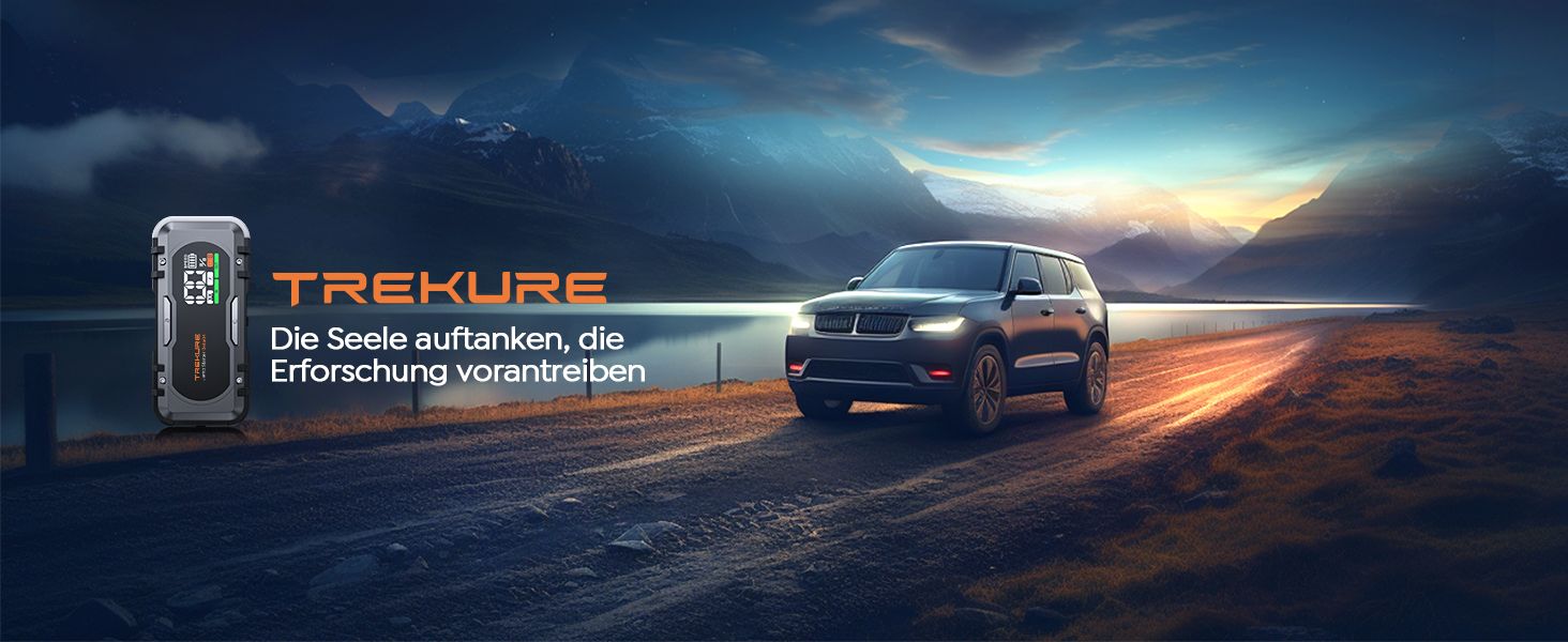 Повербанк для автомобіля TREKURE 27000mAh, 6000A, 12V, з LED-ліхтарем 600 люмен, швидка зарядка 65W